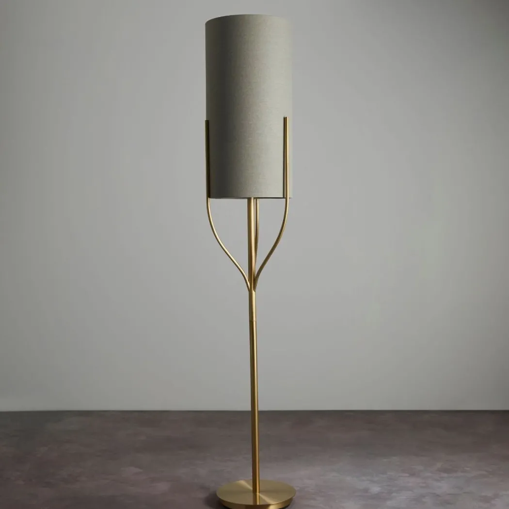 Fraser 1 Light Satin Brass Floor Lamp