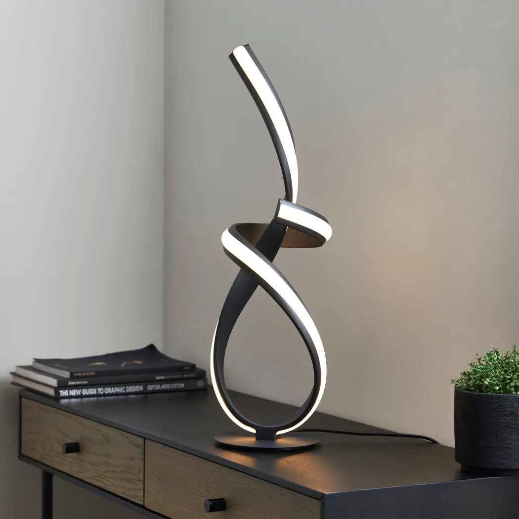 Fraser Matte Black LED Table Lamp