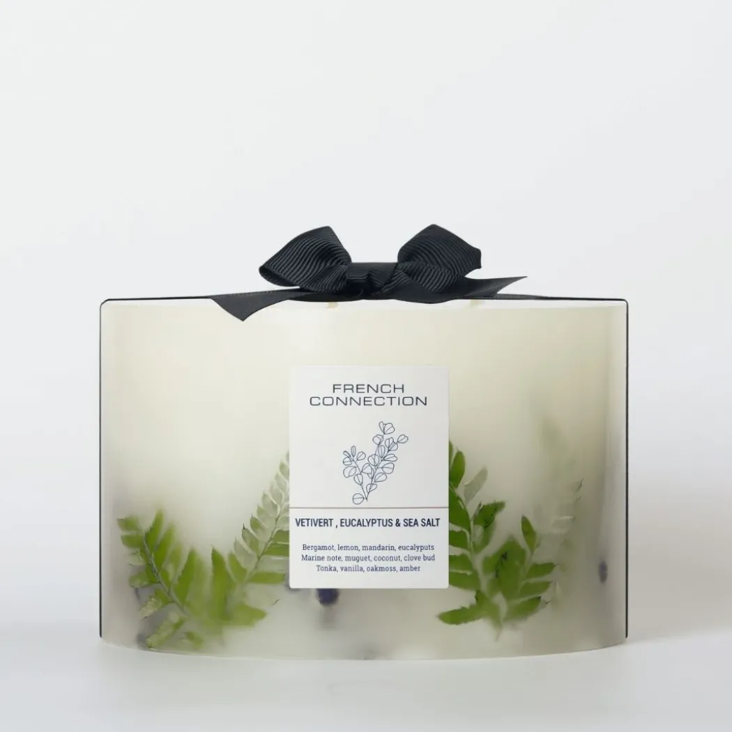 French Connection 4 Wick Scented Candle Vetivert, Eucalyptus & Sea Salt
