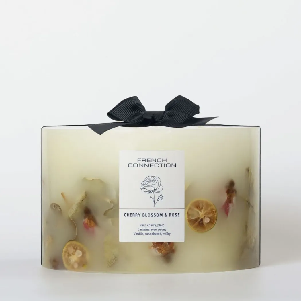 French Connection 4 Wick Scented Candle Cherry Blossom Rose