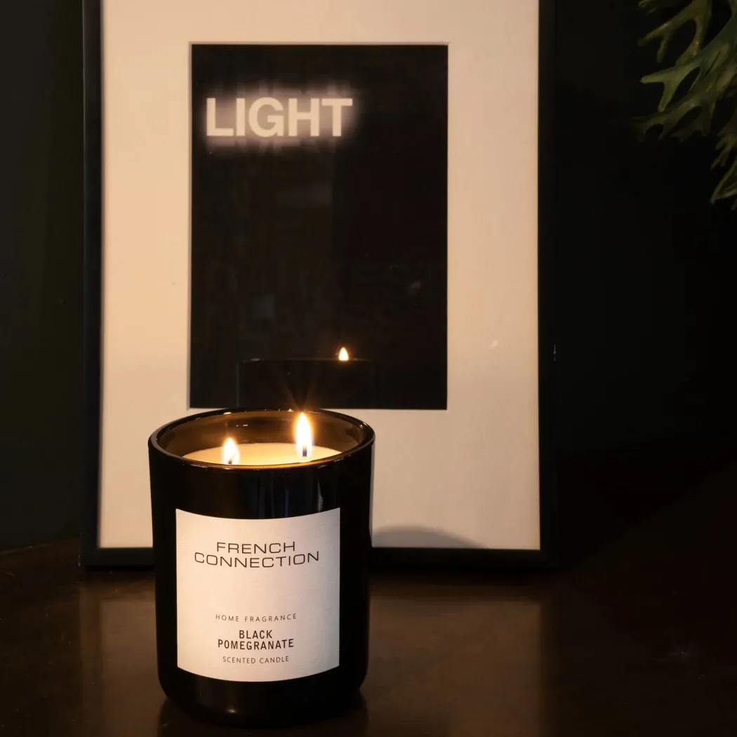 French Connection 1 Wick Scented Candle Black Pomegranate