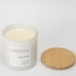 French Connection 4 Wick Scented Candle Linen White