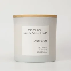 French Connection 4 Wick Scented Candle Linen White