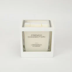 French Connection Large 4 Wick Scented Candle Lemongrass & Ginger