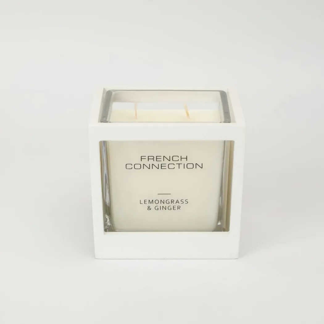 French Connection Large 4 Wick Scented Candle Lemongrass & Ginger