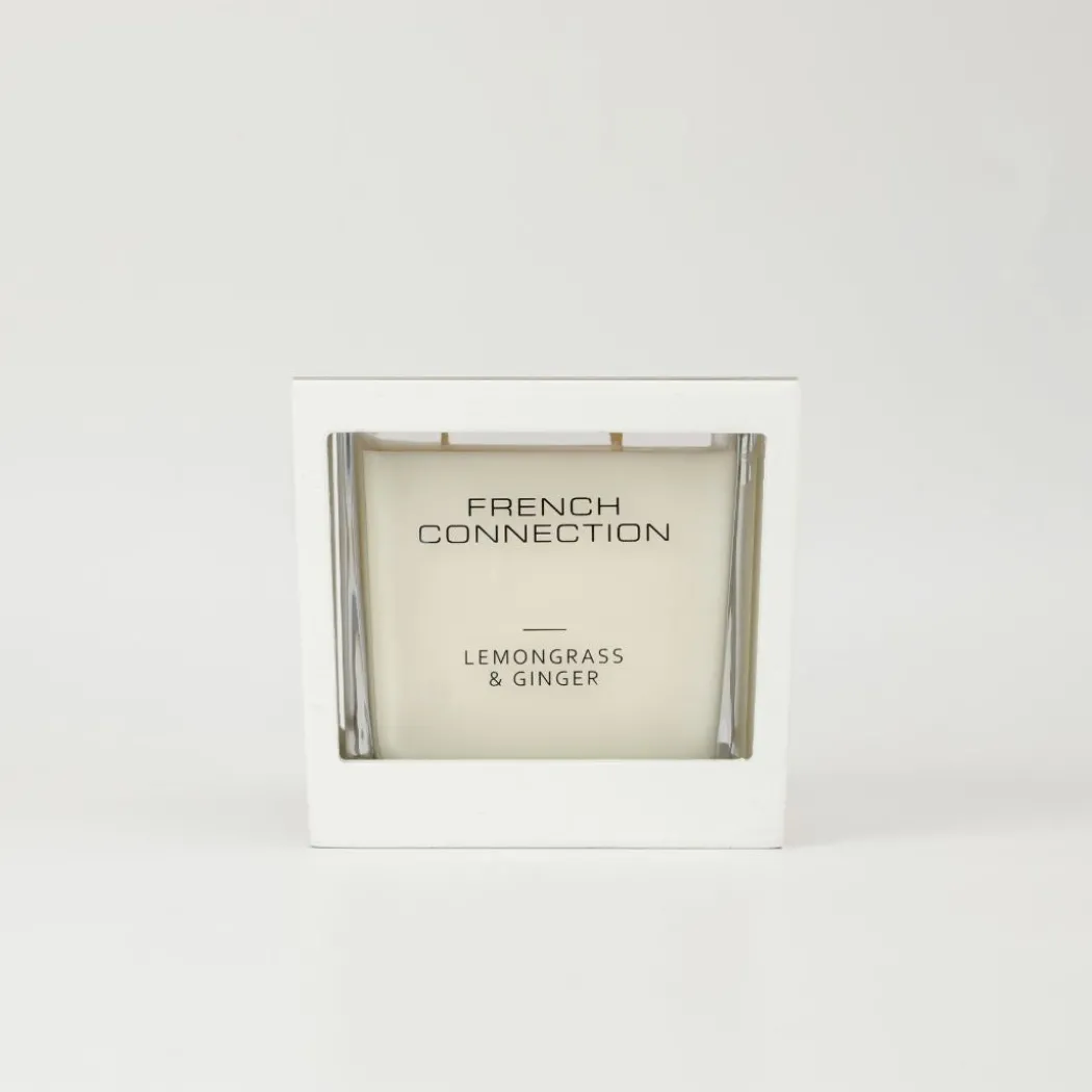 French Connection Large 4 Wick Scented Candle Lemongrass & Ginger