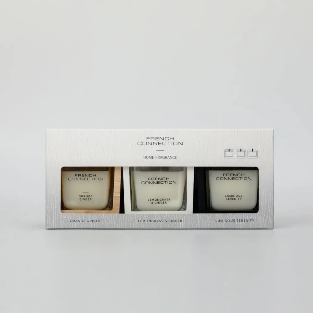 French Connection Set of 3 Small Mixed Scented Candles