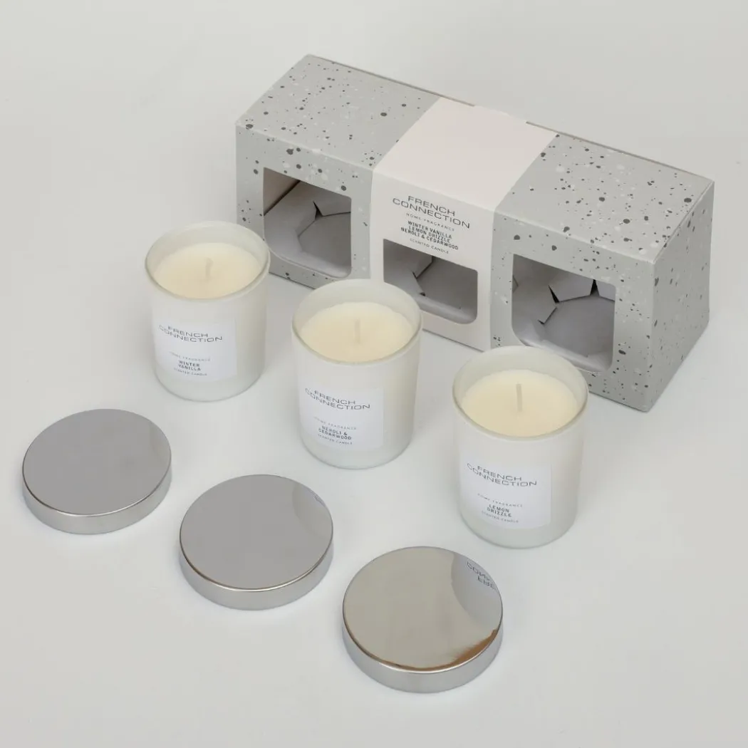 French Connection Set of 3 Small Mixed Scented Candles
