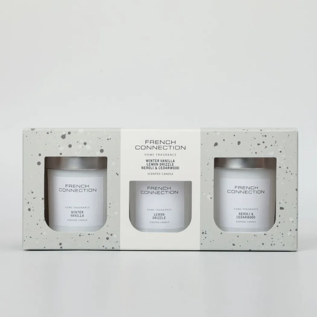 French Connection Set of 3 Small Mixed Scented Candles