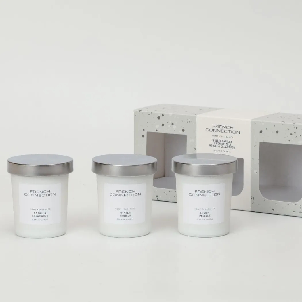 French Connection Set of 3 Small Mixed Scented Candles