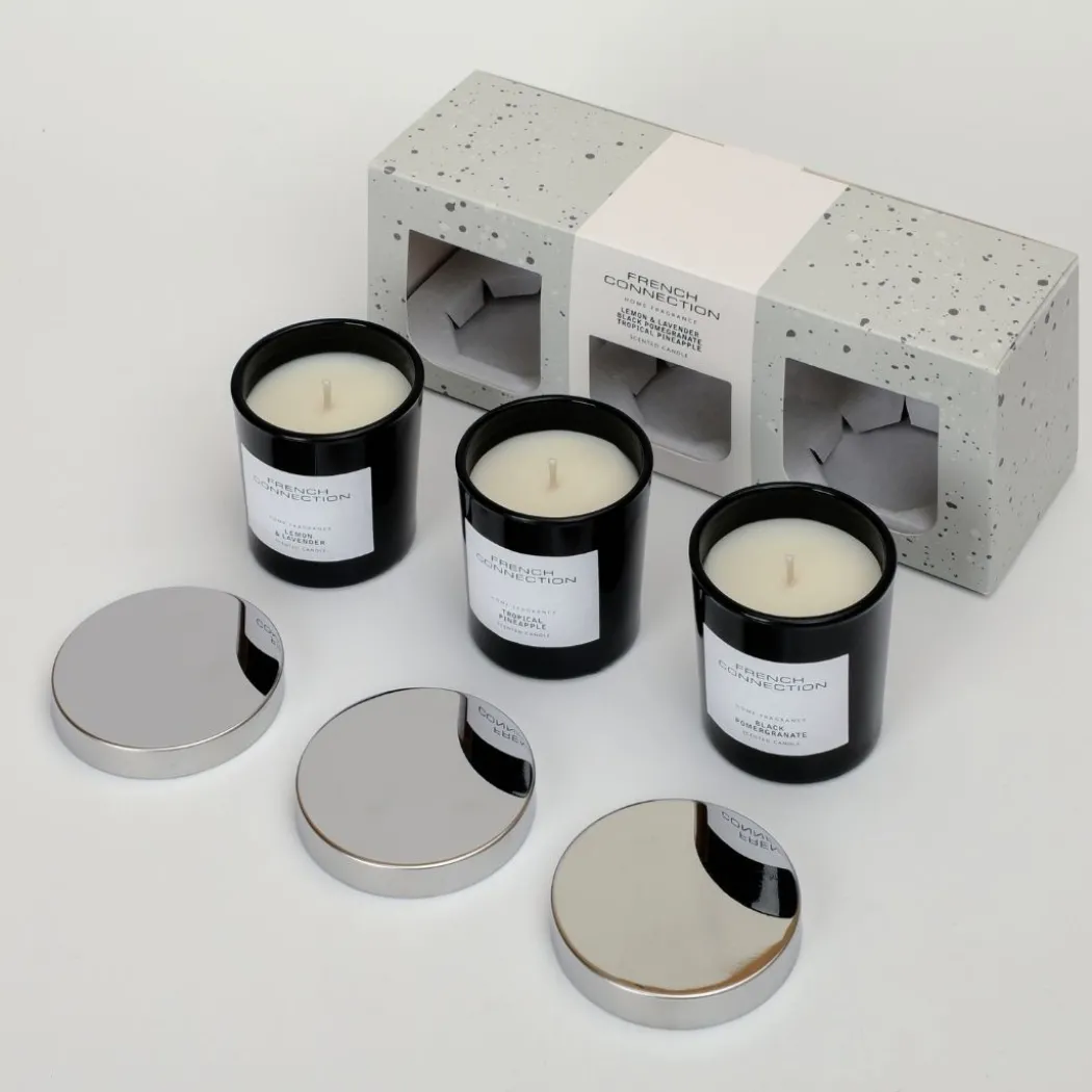 French Connection Set of 3 Small Mixed Scented Candles