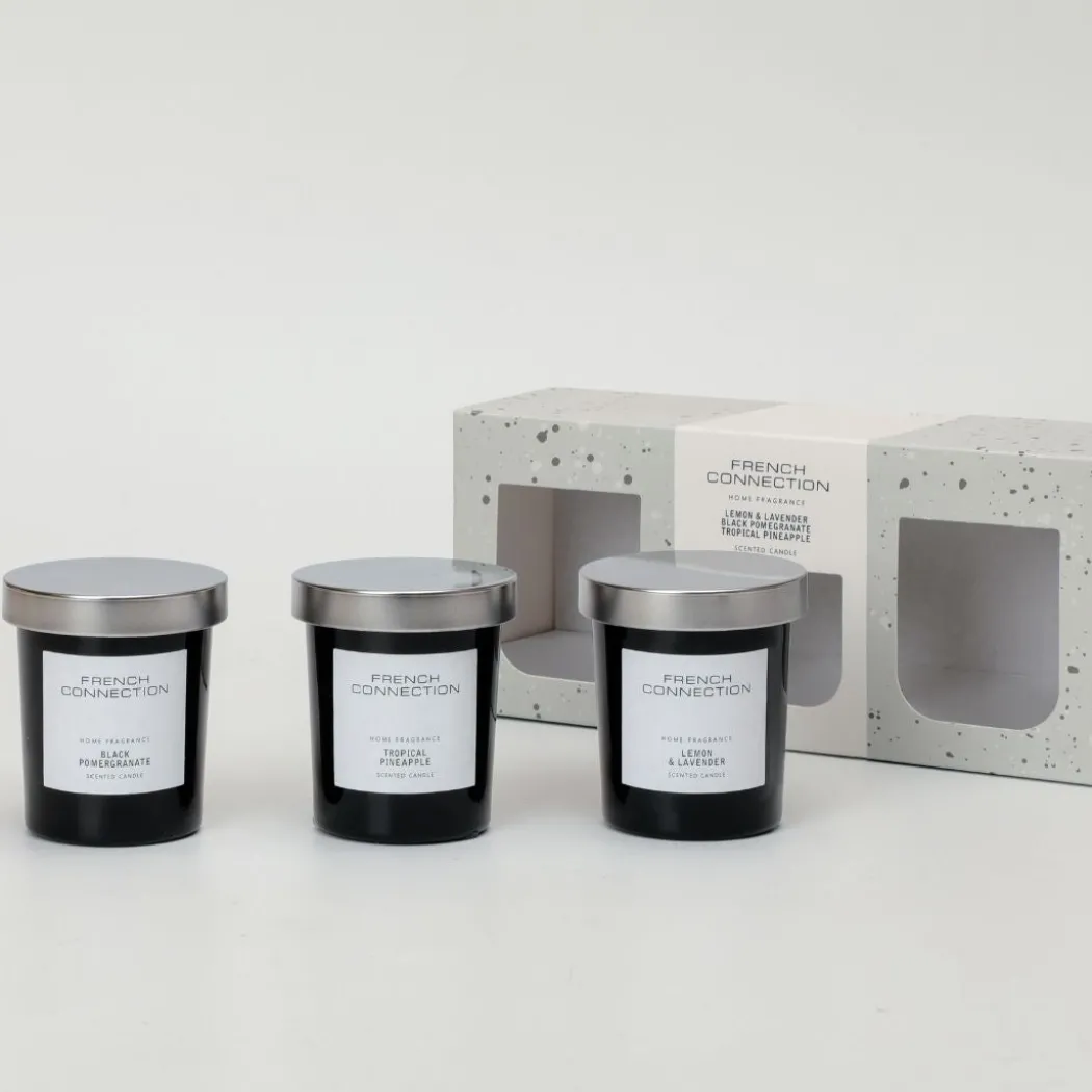 French Connection Set of 3 Small Mixed Scented Candles