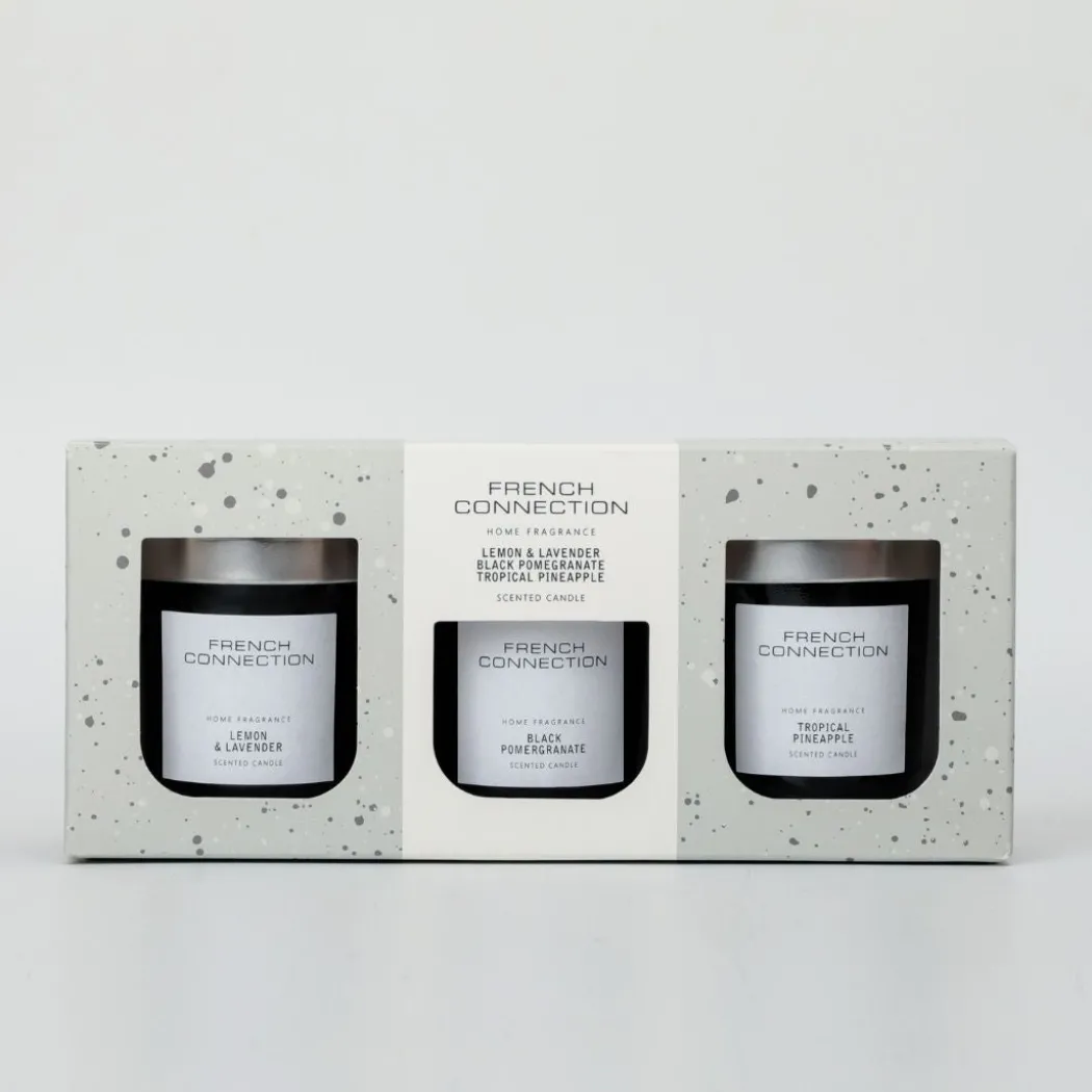 French Connection Set of 3 Small Mixed Scented Candles