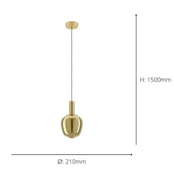 Fruitera Brushed Brass LED Pendant Ceiling Light
