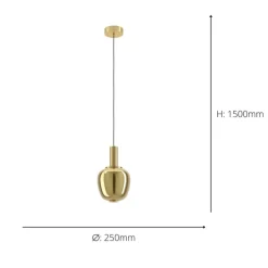 Fruitera Large Brushed Brass LED Pendant Ceiling Light