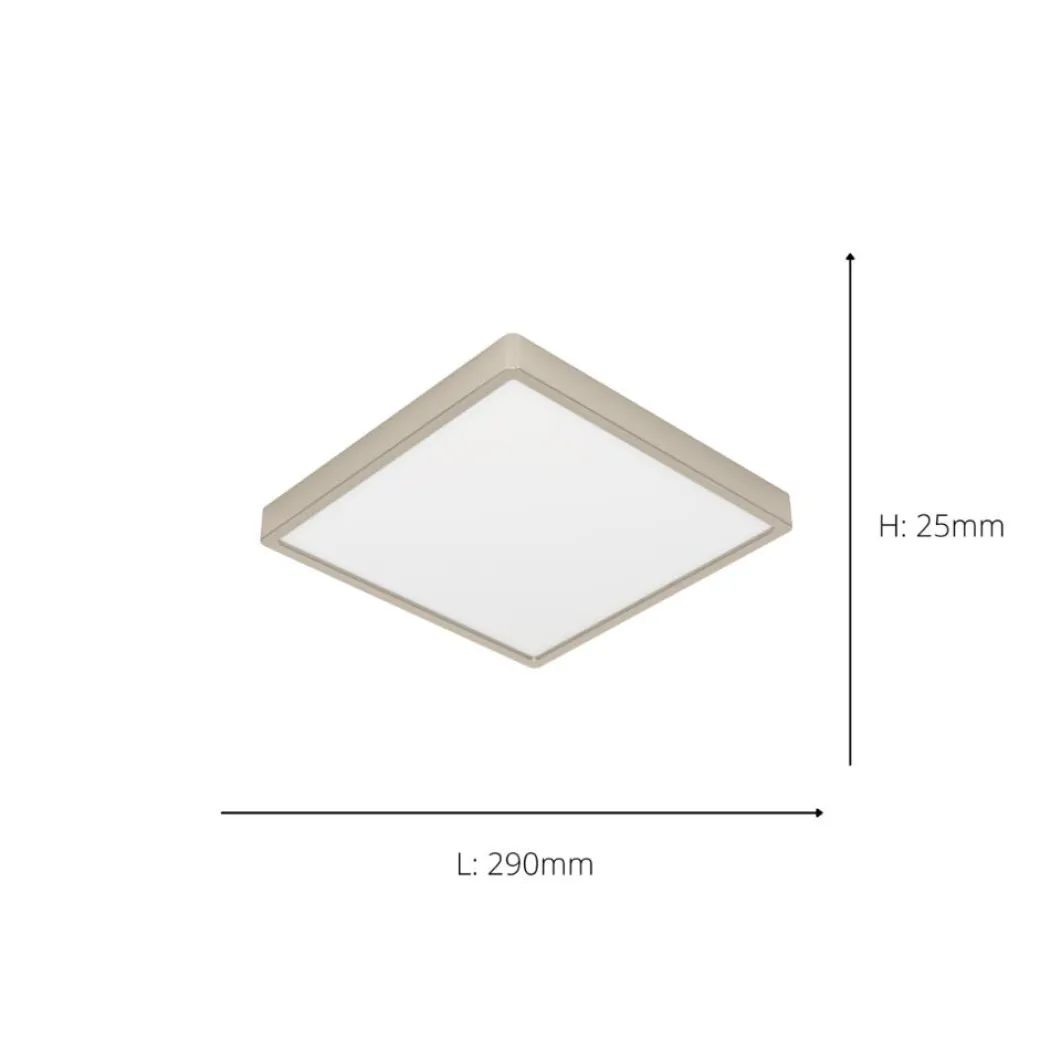 Fueva 6 Brushed Nickel LED Square Flush Ceiling Light