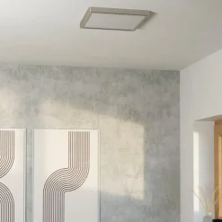 Fueva 6 Brushed Nickel LED Square Flush Ceiling Light