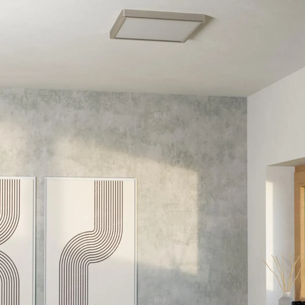 Fueva 6 Brushed Nickel LED Square Flush Ceiling Light
