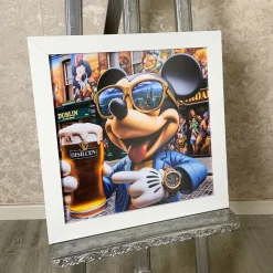 Funky Mickey Mouse Artwork with White Frame