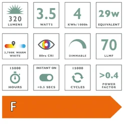 G9 3.5w Dimmable LED Light Bulb Warm White