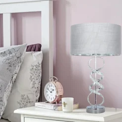 Gabriella Diamonte Twist Table Lamp 1 Light with Grey Shade
