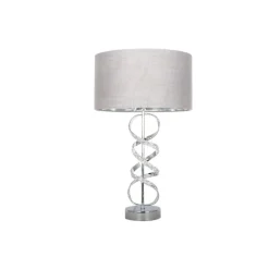 Gabriella Diamonte Twist Table Lamp 1 Light with Grey Shade