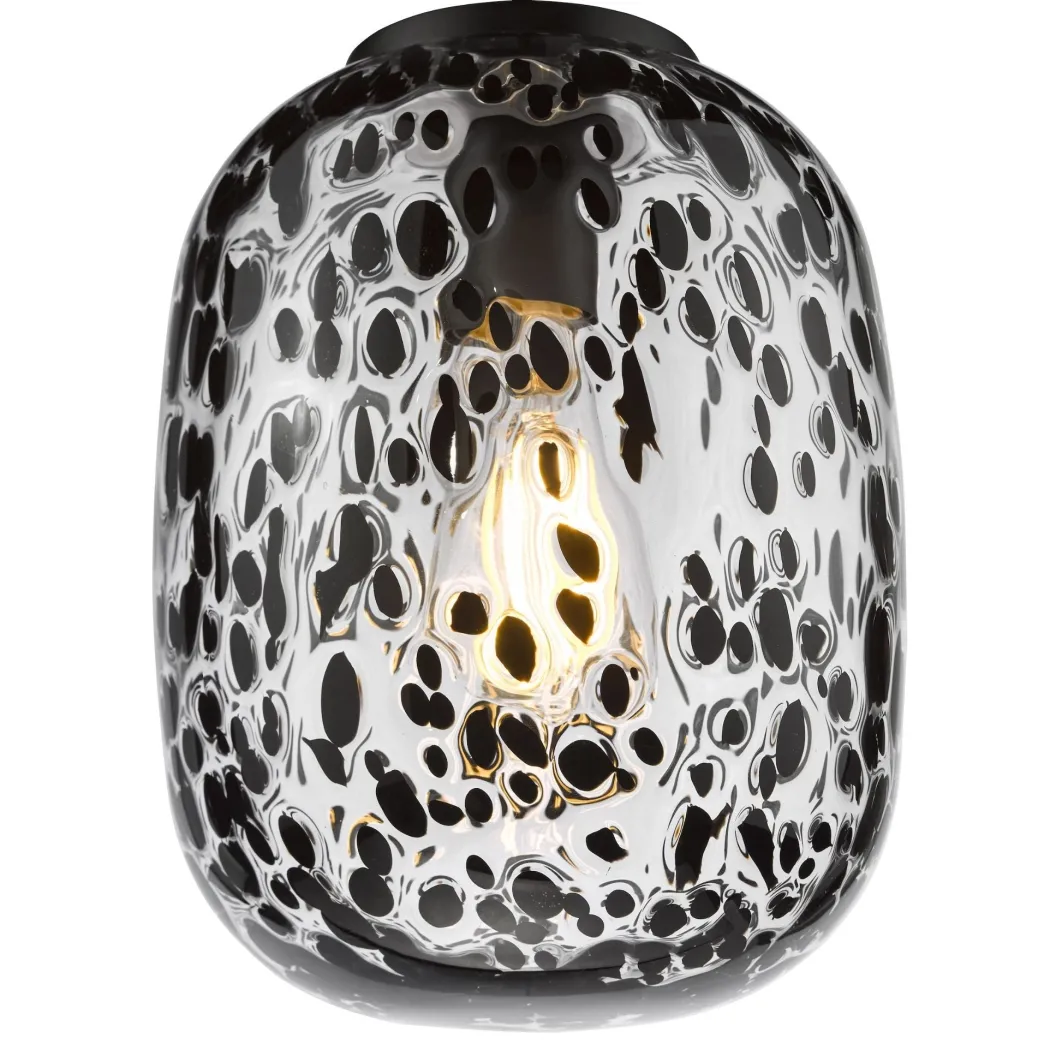 Gethin Matte Black & Confetti Glass Pendant Ceiling Light