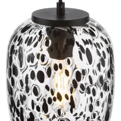 Gethin Matte Black & Confetti Glass Pendant Ceiling Light