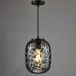 Gethin Matte Black & Confetti Glass Pendant Ceiling Light