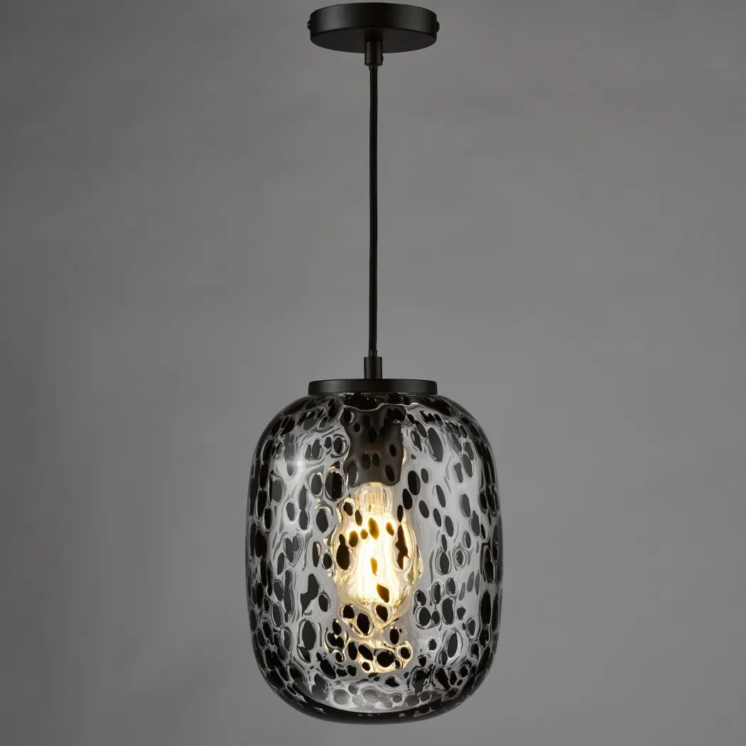 Gethin Matte Black & Confetti Glass Pendant Ceiling Light