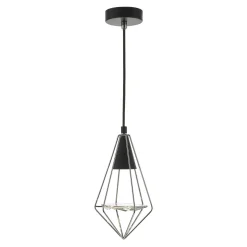 Gianni Matt Black and Polished Chrome Pendant Ceiling Light