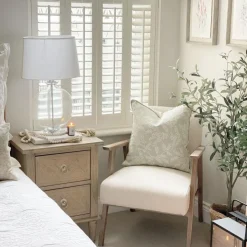 Gideon White & Clear Glass Table Lamp