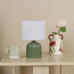 Gigi Twin Pack Ceramic Green Table Lamps