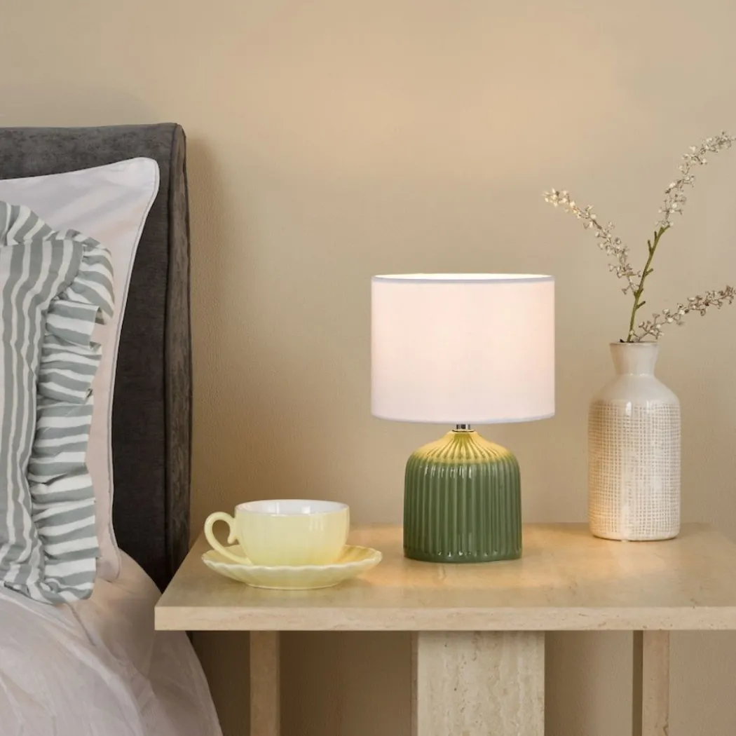 Gigi Twin Pack Ceramic Green Table Lamps