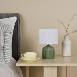 Gigi Twin Pack Ceramic Green Table Lamps