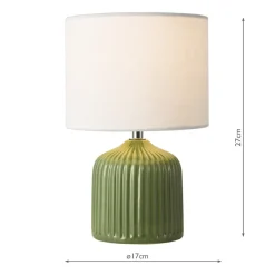 Gigi Twin Pack Ceramic Green Table Lamps