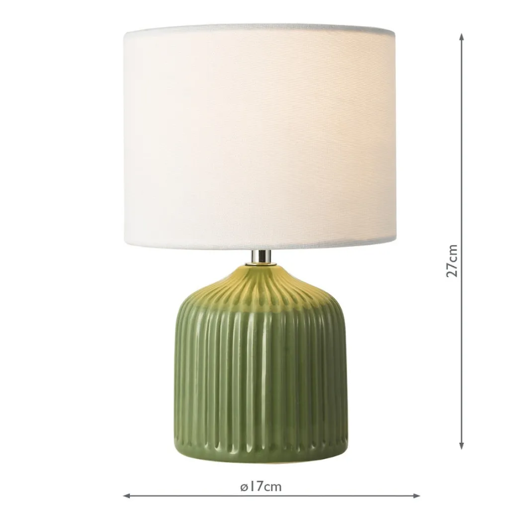 Gigi Twin Pack Ceramic Green Table Lamps