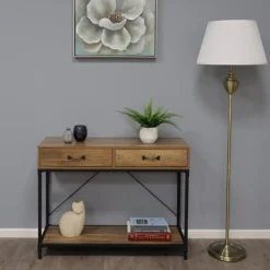 Giona Antique Brass & White Floor Lamp