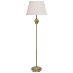 Giona Antique Brass & White Floor Lamp