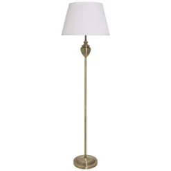 Giona Antique Brass & White Floor Lamp