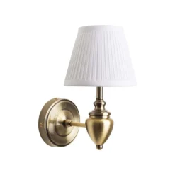 Giona Antique Brass & White Wall Light