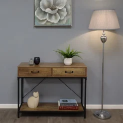Giona Polished Chrome & Grey Floor Lamp