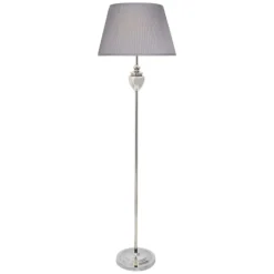 Giona Polished Chrome & Grey Floor Lamp