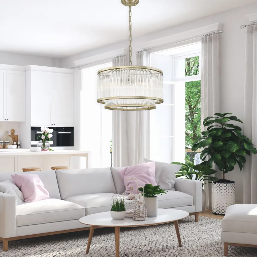 Giovanna 5 Light 2 Tier Gold Ceiling Pendant