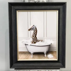 Giraffe Tub 50x40 Wall Art