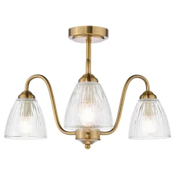 Glynis 3-Light Antique Bronze Semi-Flush Ceiling Light