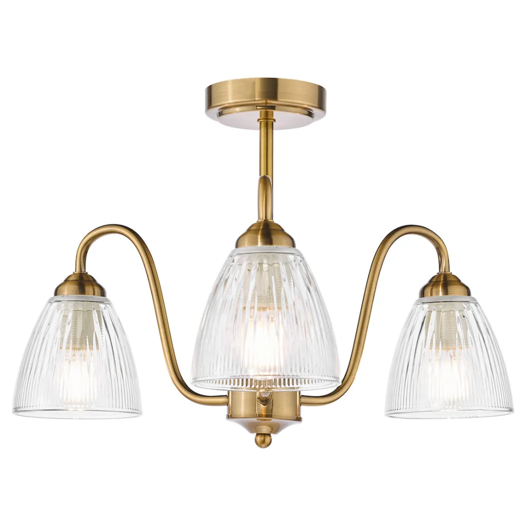 Glynis 3-Light Antique Bronze Semi-Flush Ceiling Light