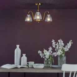 Glynis 3-Light Antique Bronze Semi-Flush Ceiling Light