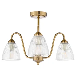 Glynis 3-Light Antique Bronze Semi-Flush Ceiling Light