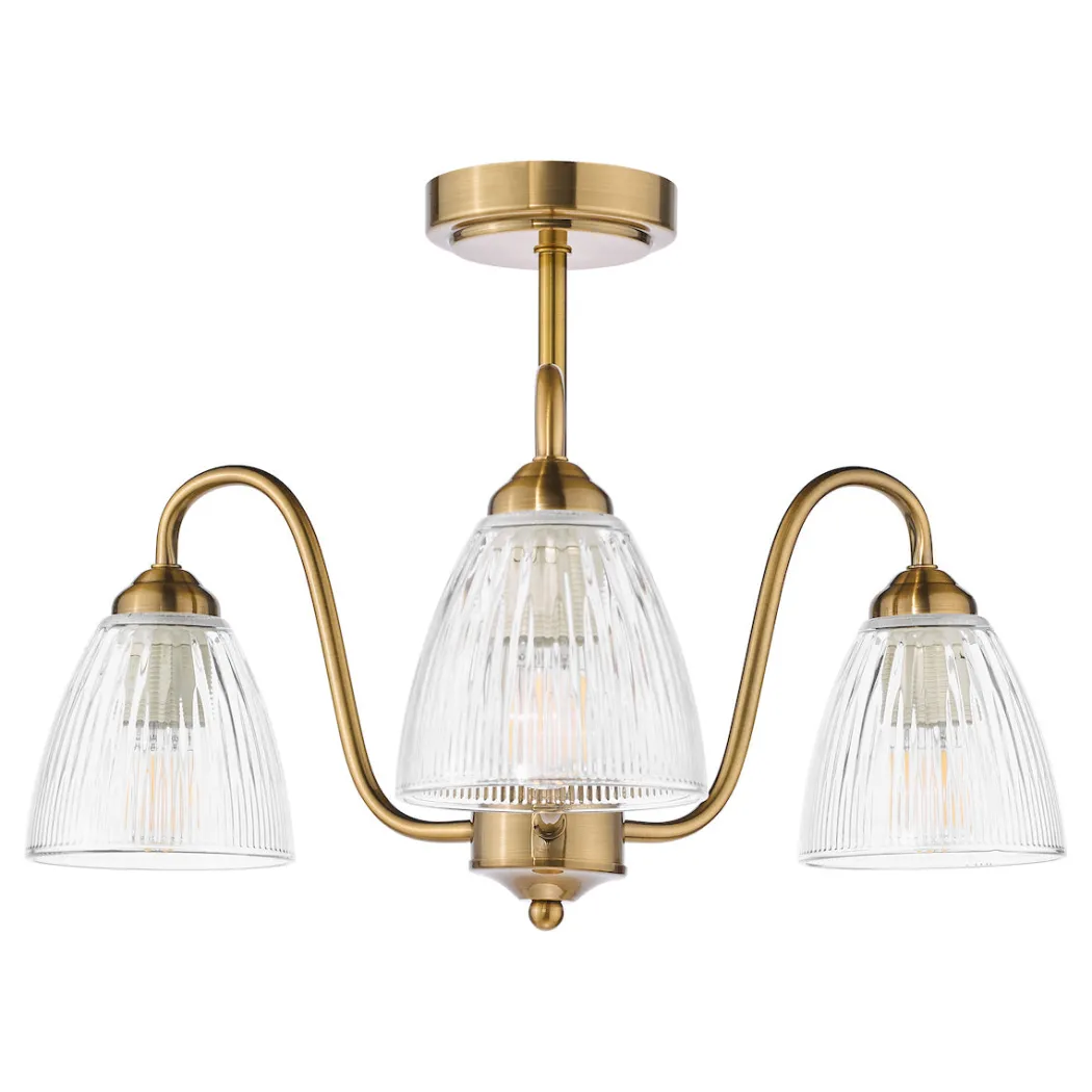 Glynis 3-Light Antique Bronze Semi-Flush Ceiling Light